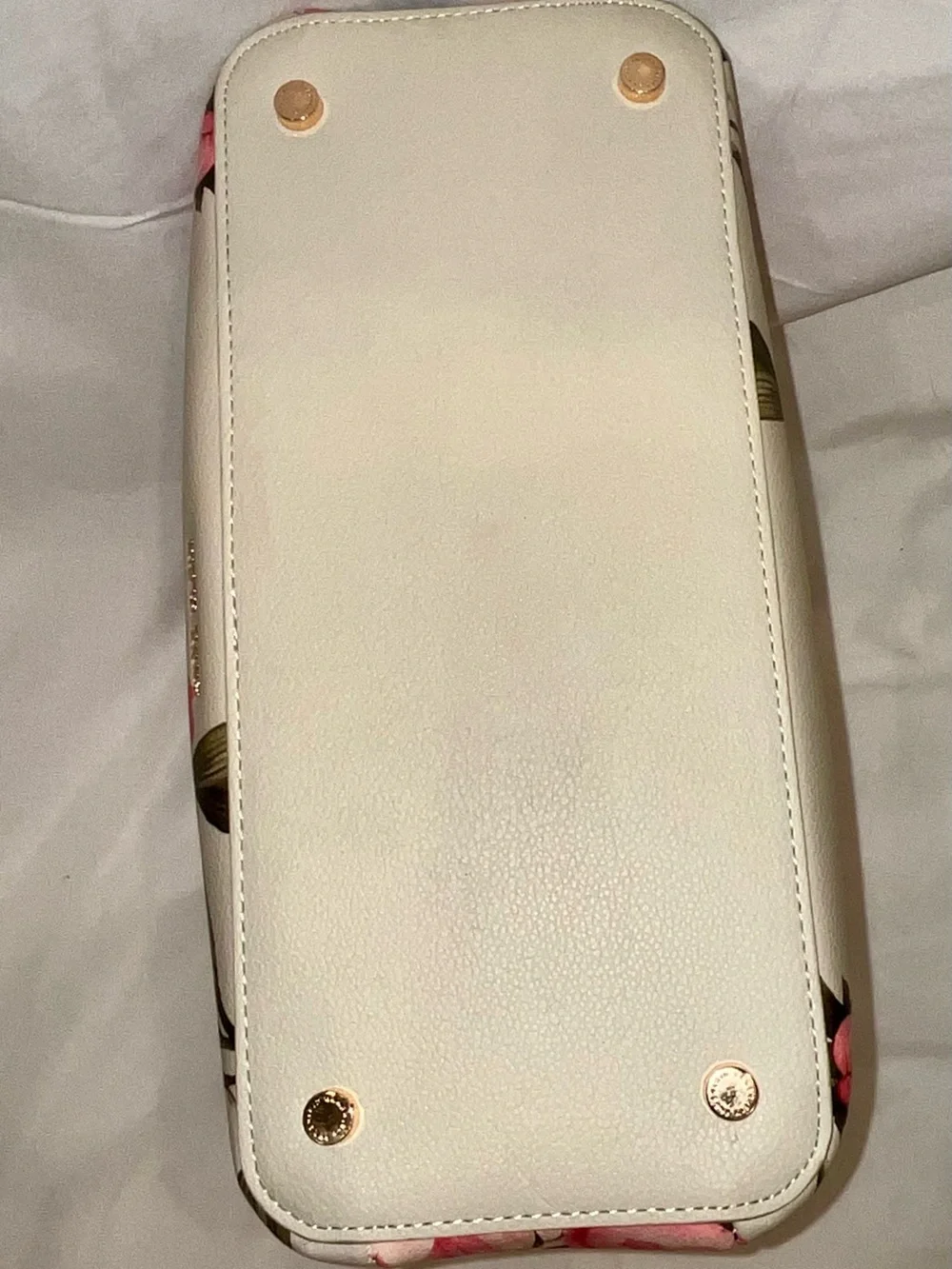 Anne Klein Floral Top-Handle Satchel in Pink and Cream